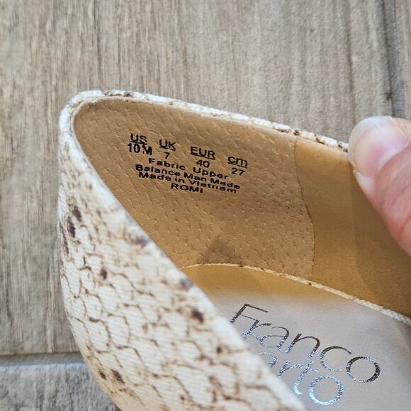 Franco Sarto Block Heel Pumps Women’s 10 Neutral Python Snake Print NEW Timeless - Picture 10 of 11